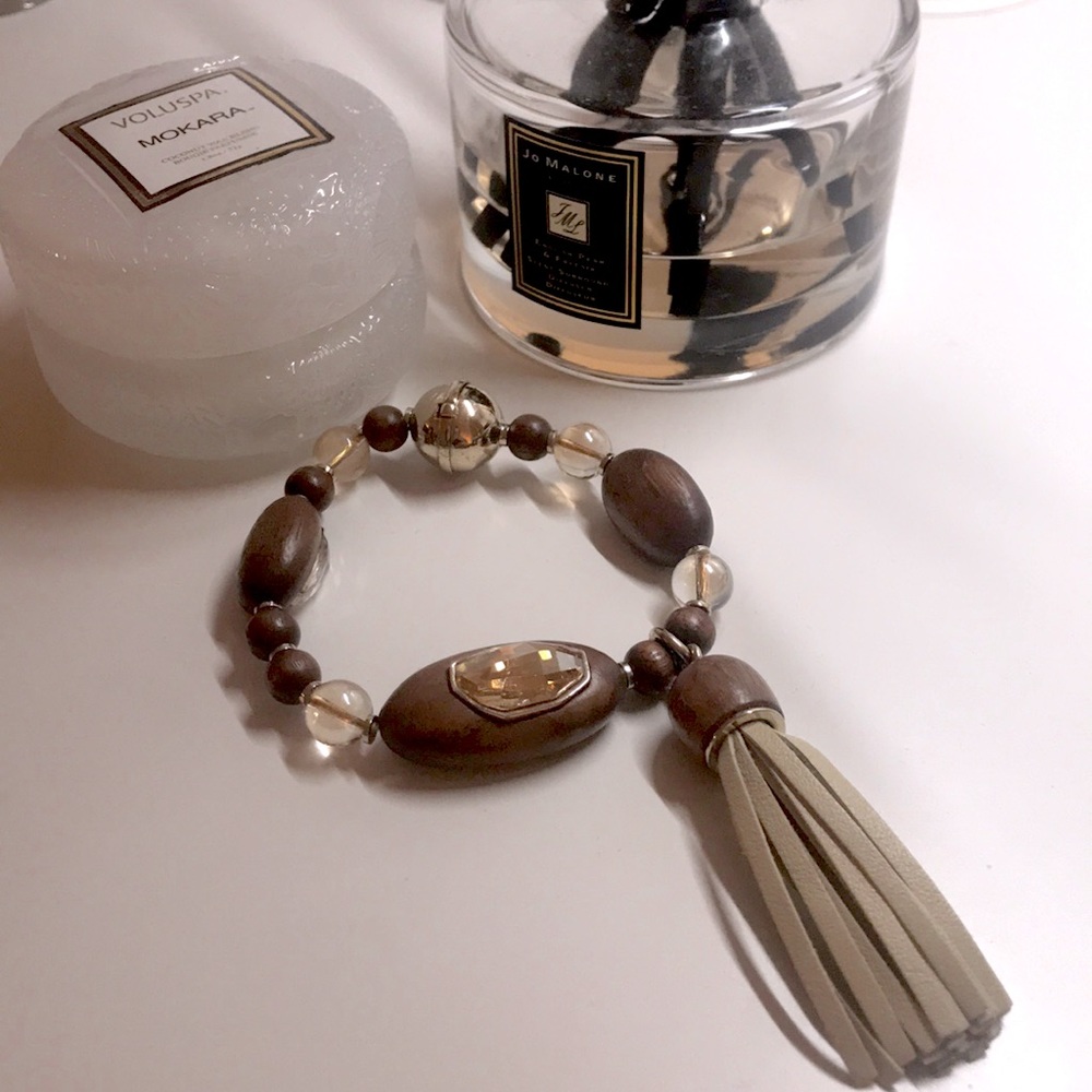 SWAROSKI Wood Crystallized Tassel Bracelet